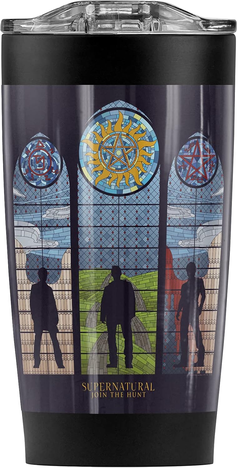 Logovision Supernatural Stained Glass Stainless Steel Tumbler 20 oz Coffee Travel Mug/Cup, Vacuum Insulated & Double Wall with Leakproof Sliding Lid | Great for Hot Drinks and Cold Beverages