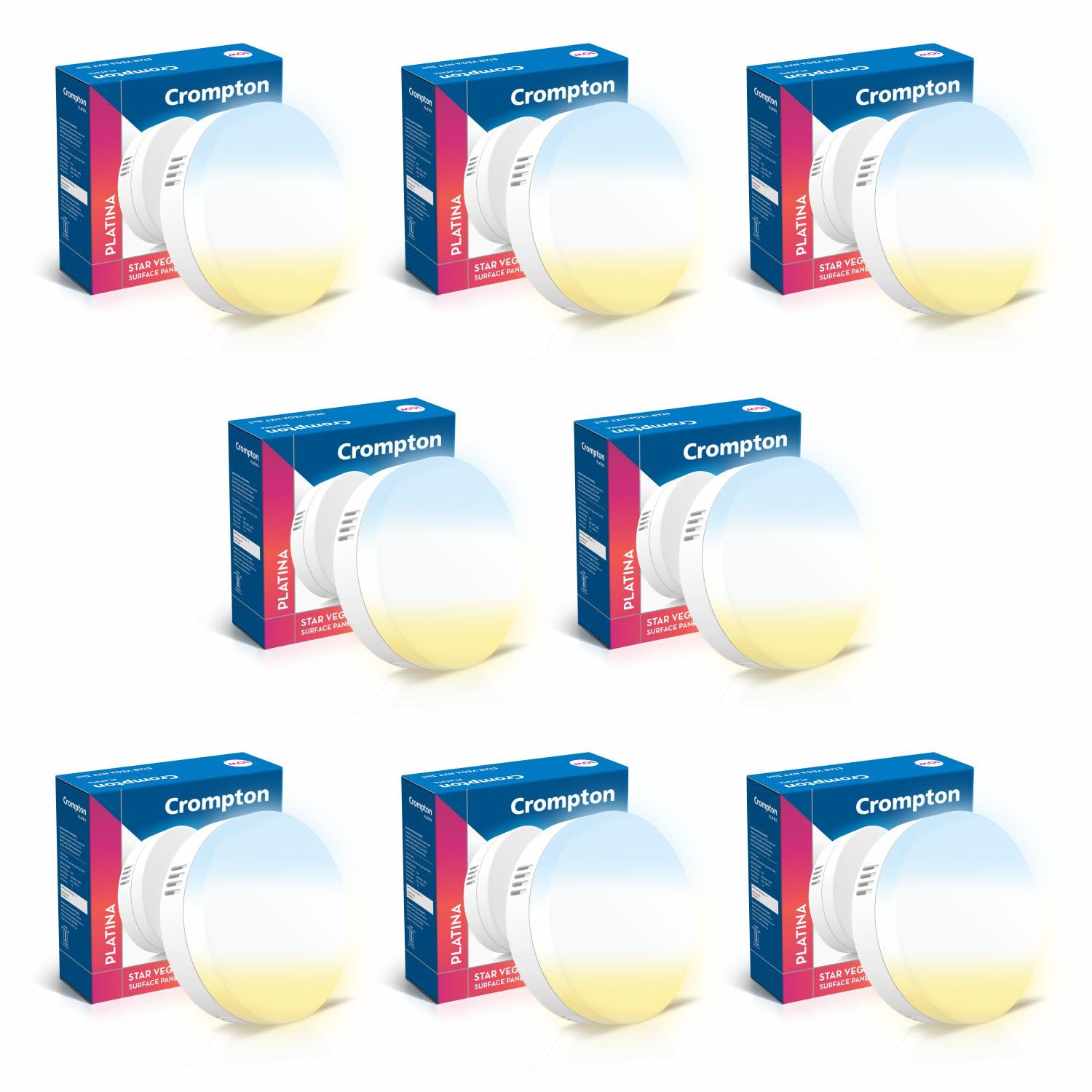Crompton LED Surface Panel Lights - 8 Pack -1