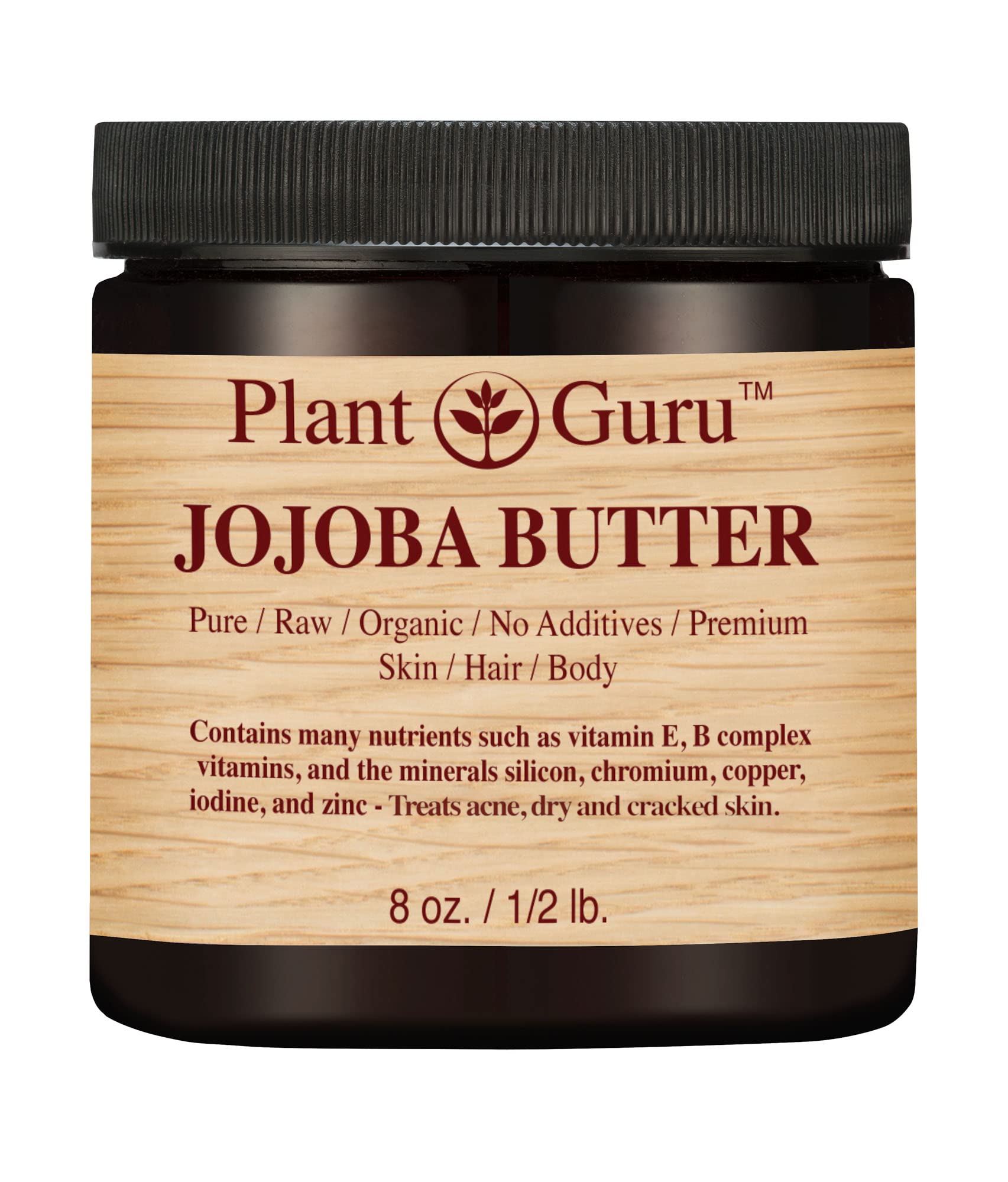 Jojoba Body Butter 8 oz. 100% Pure Raw Fresh Natural Cold Pressed. Skin Body and Hair Moisturizer, DIY Creams, Balms, Lotions, Soaps.