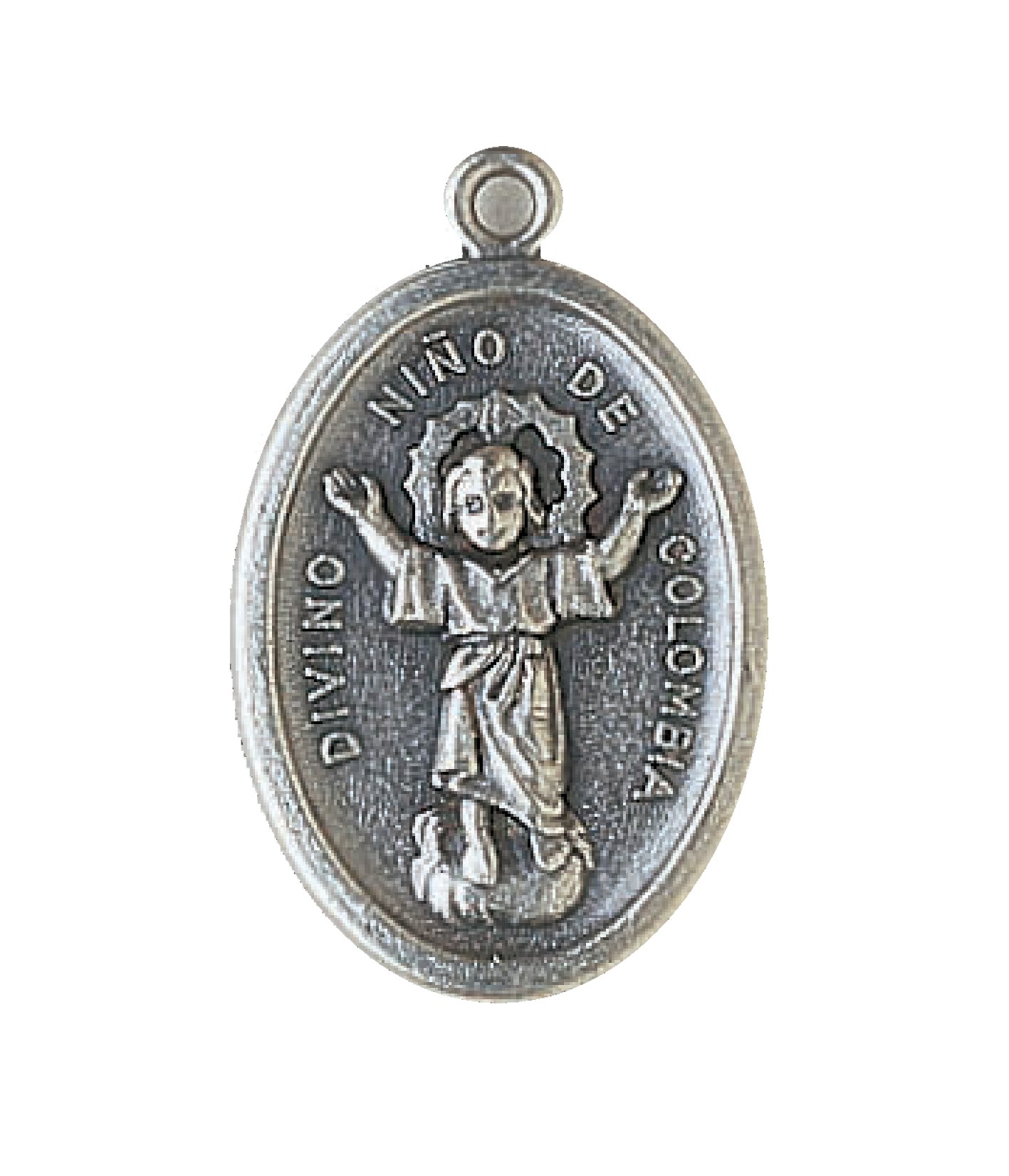 Lot of 6 Religious Medals from Italy - Silver tone + Oval ring,Miracolous,sacred heart,St. Bernadette, Infant of Prague,St. Michael Archangel, St. Francis (wolf