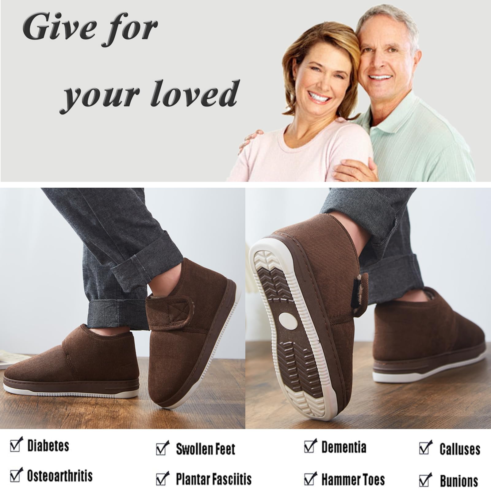 Pantofole Uomo Donna Invernali da Casa Ciabatte Pelose Calde Comode da Inverno Stivali da Neve Antiscivolo Traspirante Scarpe da Passeggio