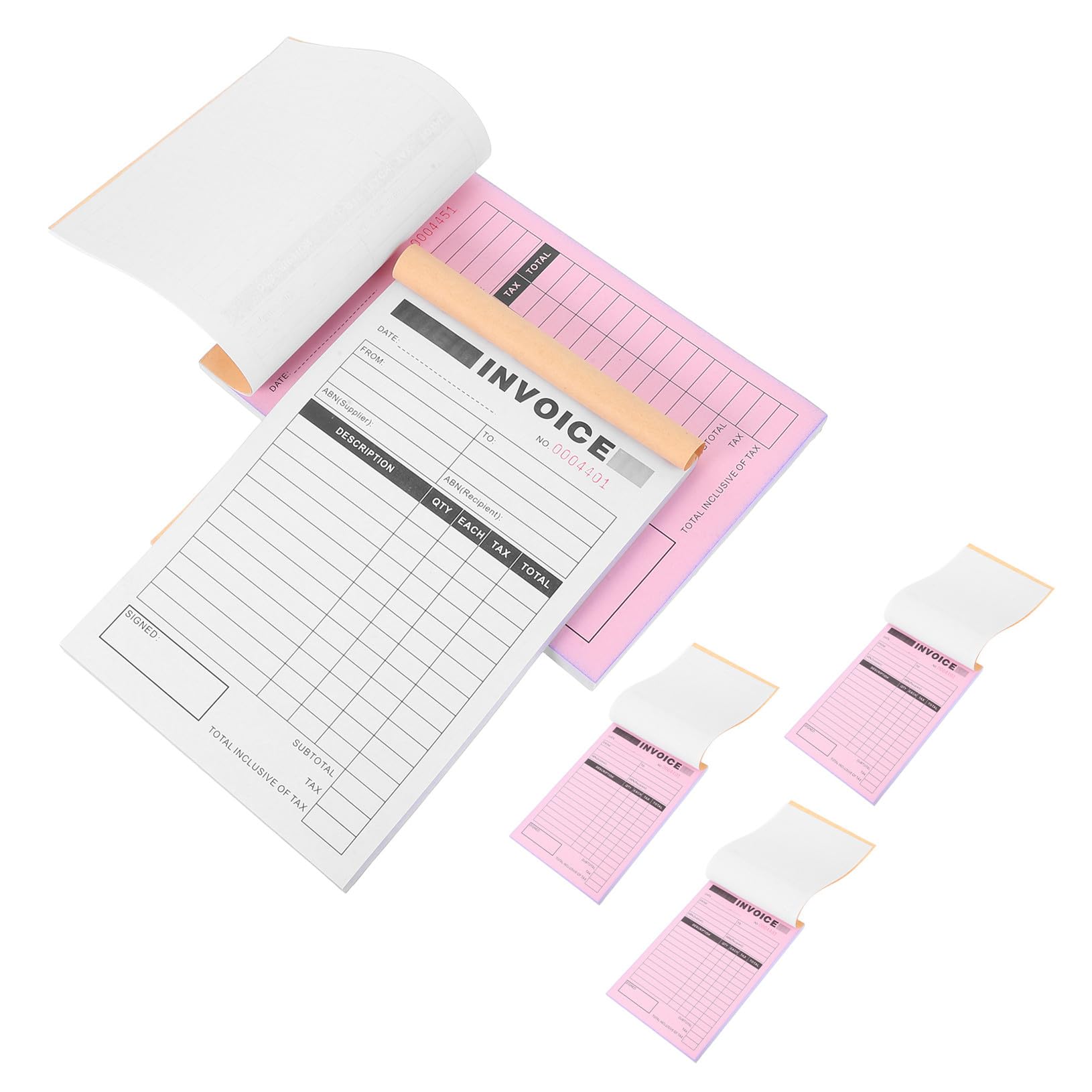 Mikikit Ricevute 5 Pezzi con Carta a Due Copie per Piccole Imprese, Portatile e Compatto con Tavoletta Integrata per Registrazione Ordini e Fatture