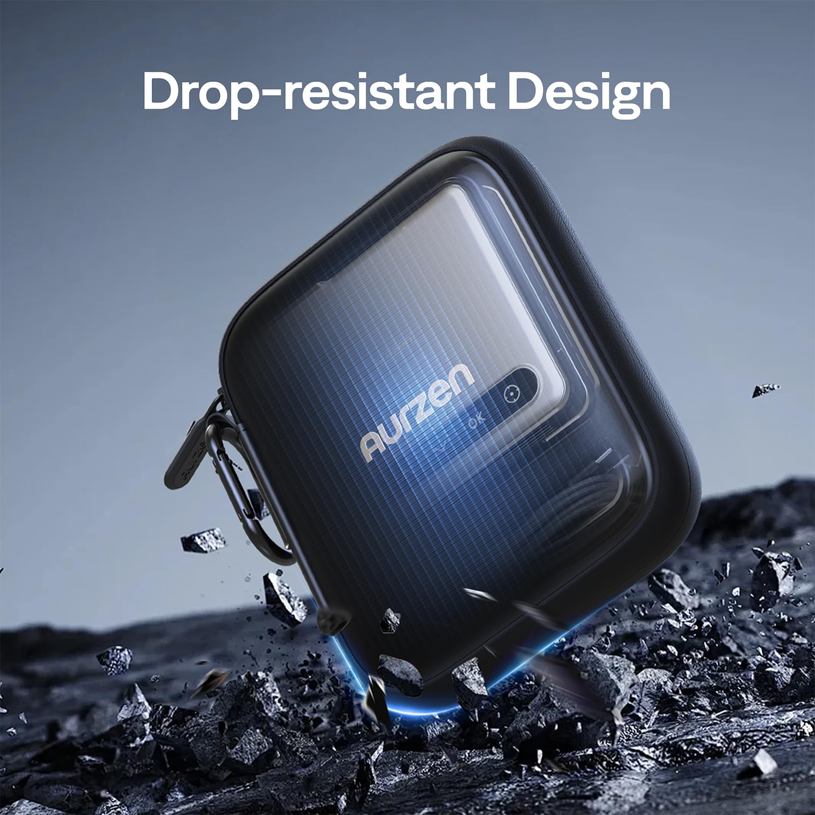 Aurzen CasePlay Tragetasche für Zip Mini Beamer – Wasserdicht & Stoßfest, mit Typ-C Schnellladekabel – Perfekt für unterwegs