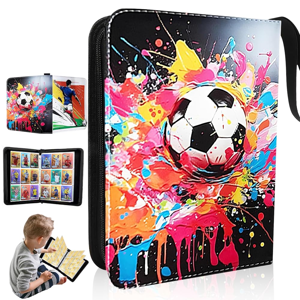 Carte da collezione album da calcio, 4 tasche, raccoglitore per carte da calcio, 900 carte da calcio, scrapbooking, carte sportive, cartelle per il calcio, carte da collezione