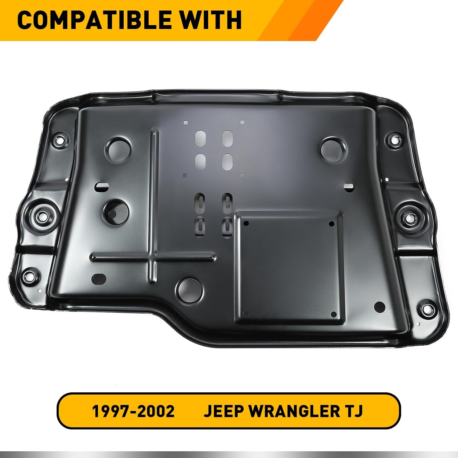 KUAFU Transmission Skid Plate Compatible with 1997-2002 Jeep Wrangler TJ Steel Powder Coated Black