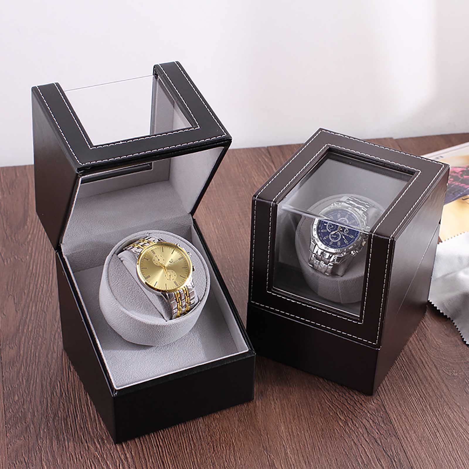 MRKU Scatola avvolgitore Automatico per Orologi rotanti, Cassa Girevole per Orologi, Carica Automatica per Orologi con Motore Silenzioso, Orologi da Donna e da Uomo
