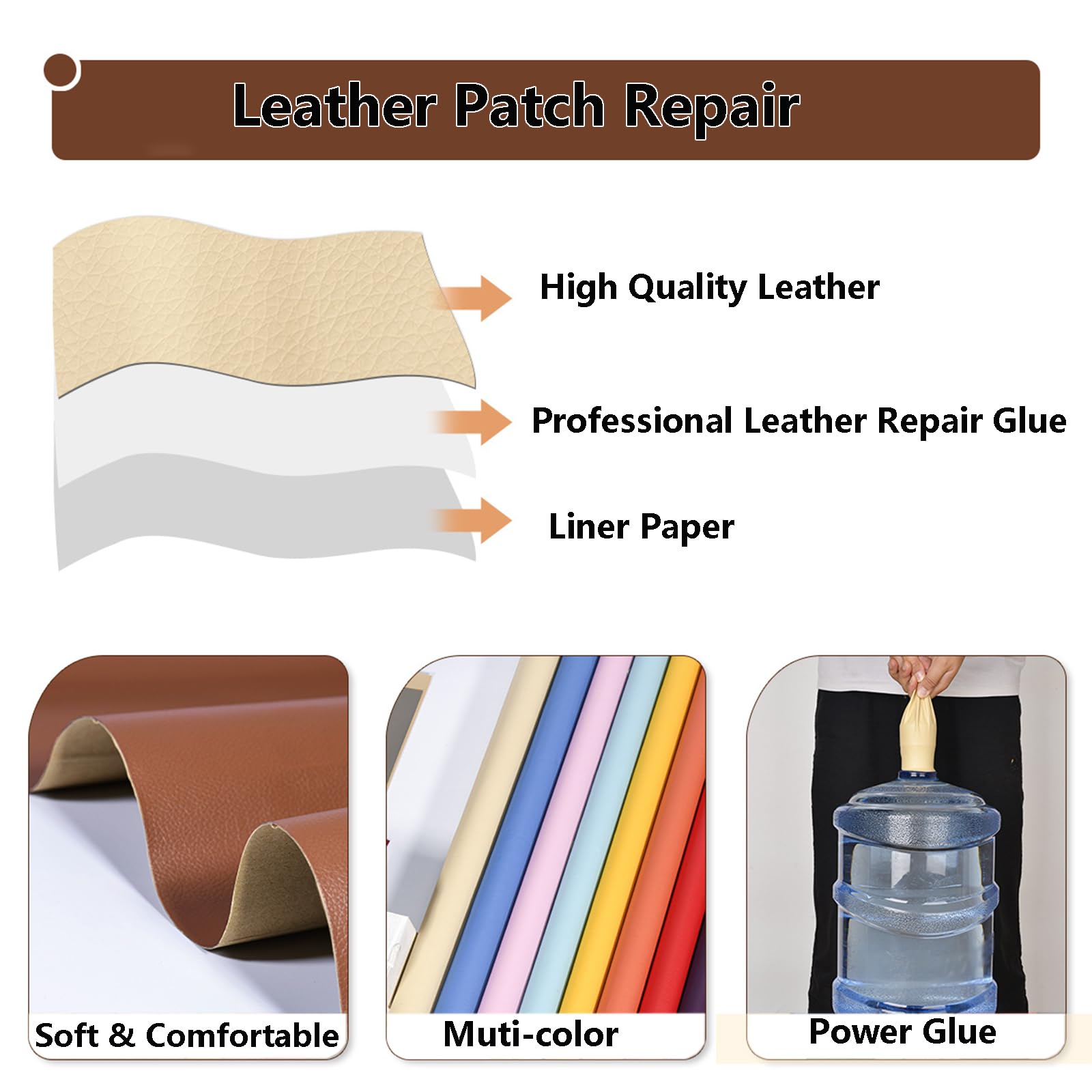 Toppe Adesive Per Pelle - 3 Pezzi 20x28cm Per Riparare Divani, Sedili Auto E Borse - Foto 12