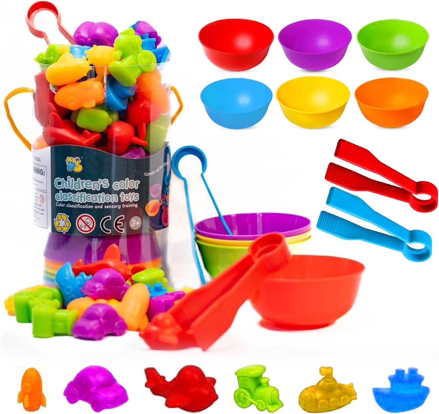 Montessori Sorting Toy for Toddlers– Fine Motor Skills, Sensory Bin & Preschool Learning Toys, Color Sorting Toys for Kids 3-5 Years, Learning Activities and Early Educational Toy