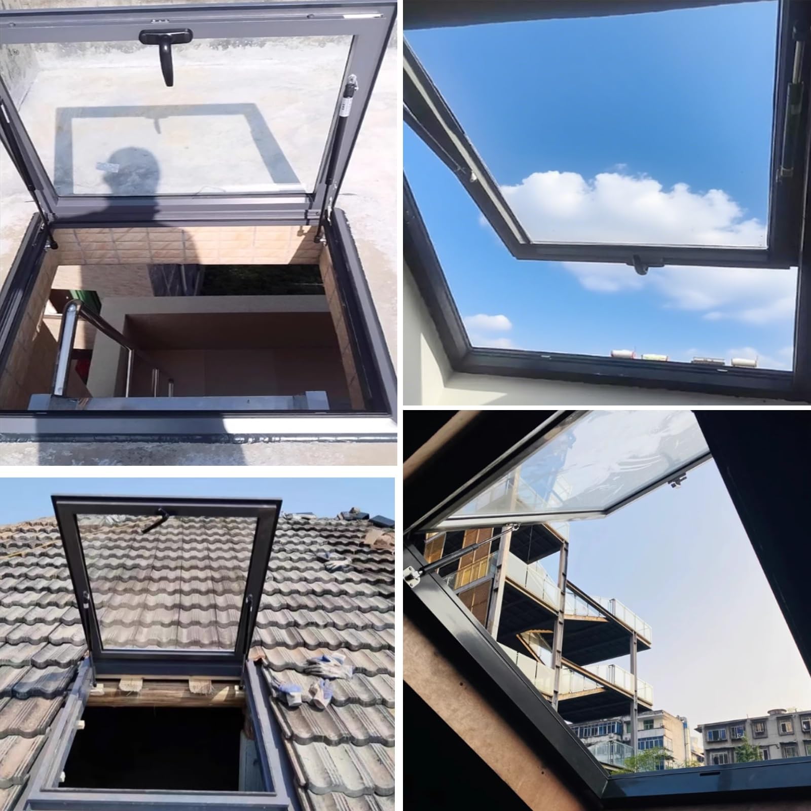 Okno dachowe ze stopu aluminium do ogrodu zimowego, na poddasze, łatwe w montażu, wewnętrzne osłony piwnic, idealne do korytarzy i naturalnego światła