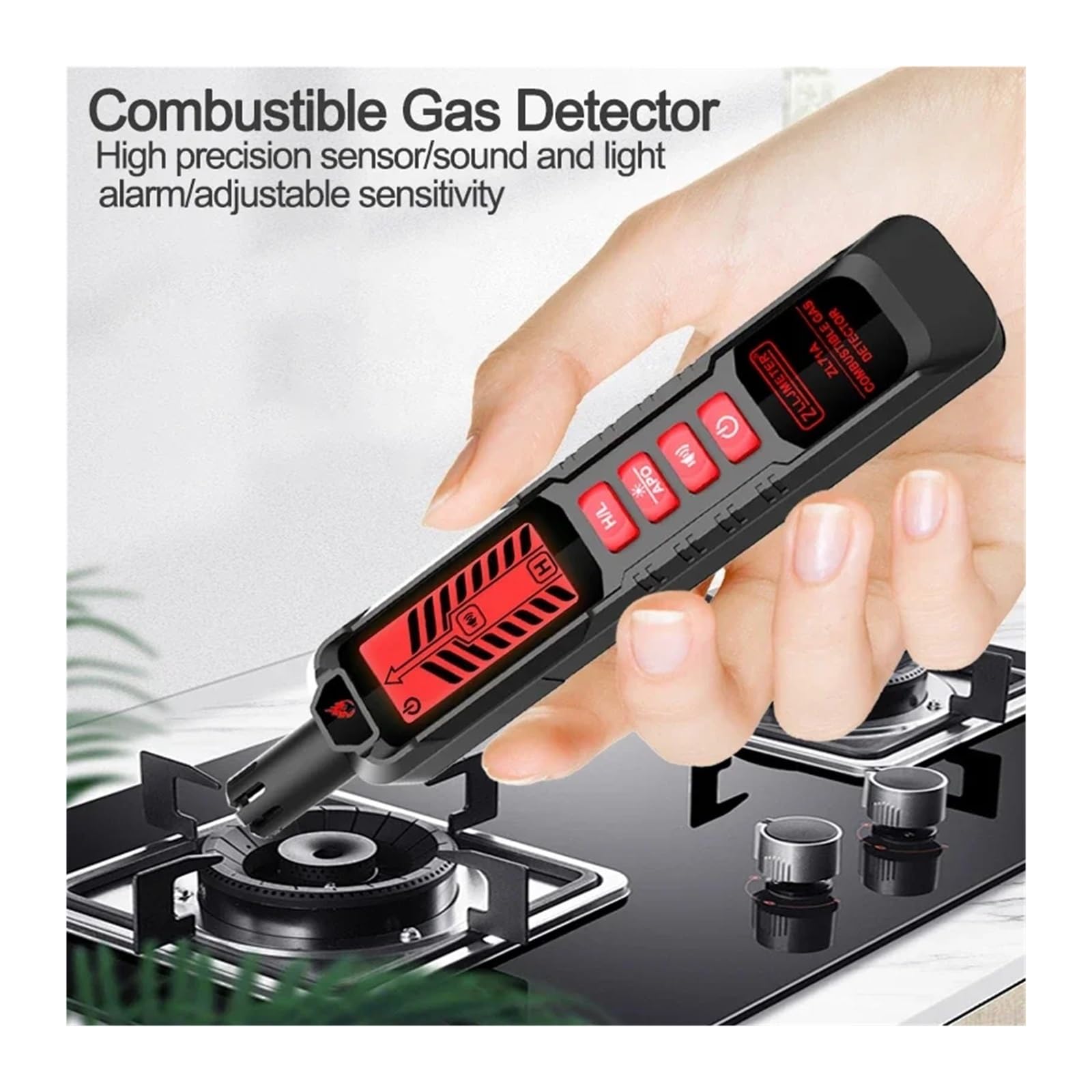 Détecteur de gaz, Détecteur de Fuite gaz Combustible Naturel Inflammable Alcool Analyseur méthane Alarme sonore PPM