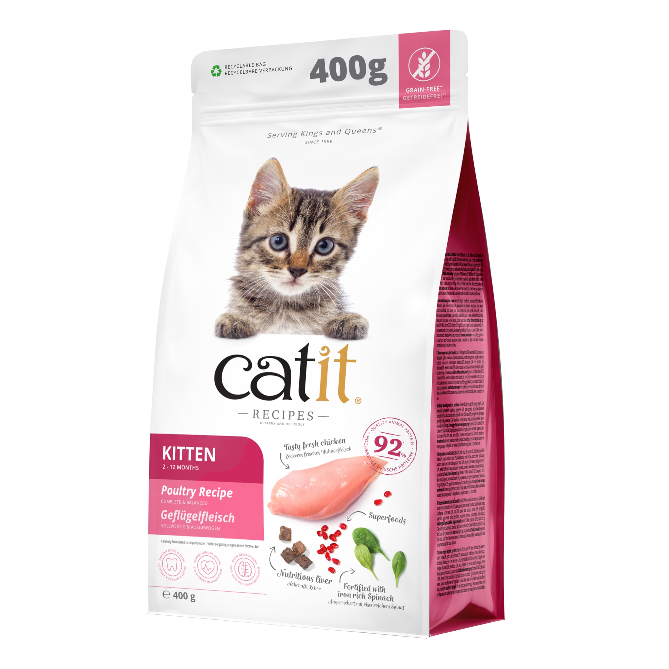 Catit Recipes Junior Kitten Feed - Bird Recipe for KITTEN, 400 g