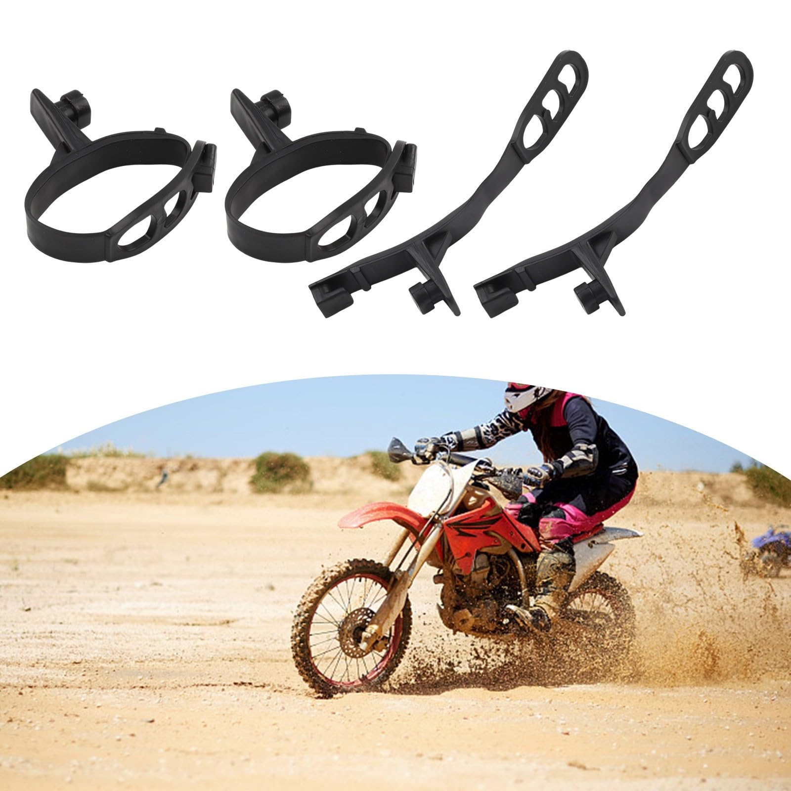 Cinghie in gomma per fari moto, bande elastiche nere forcelle 30-43 mm, compatibili con Dual Sport, Dirt & Bikes