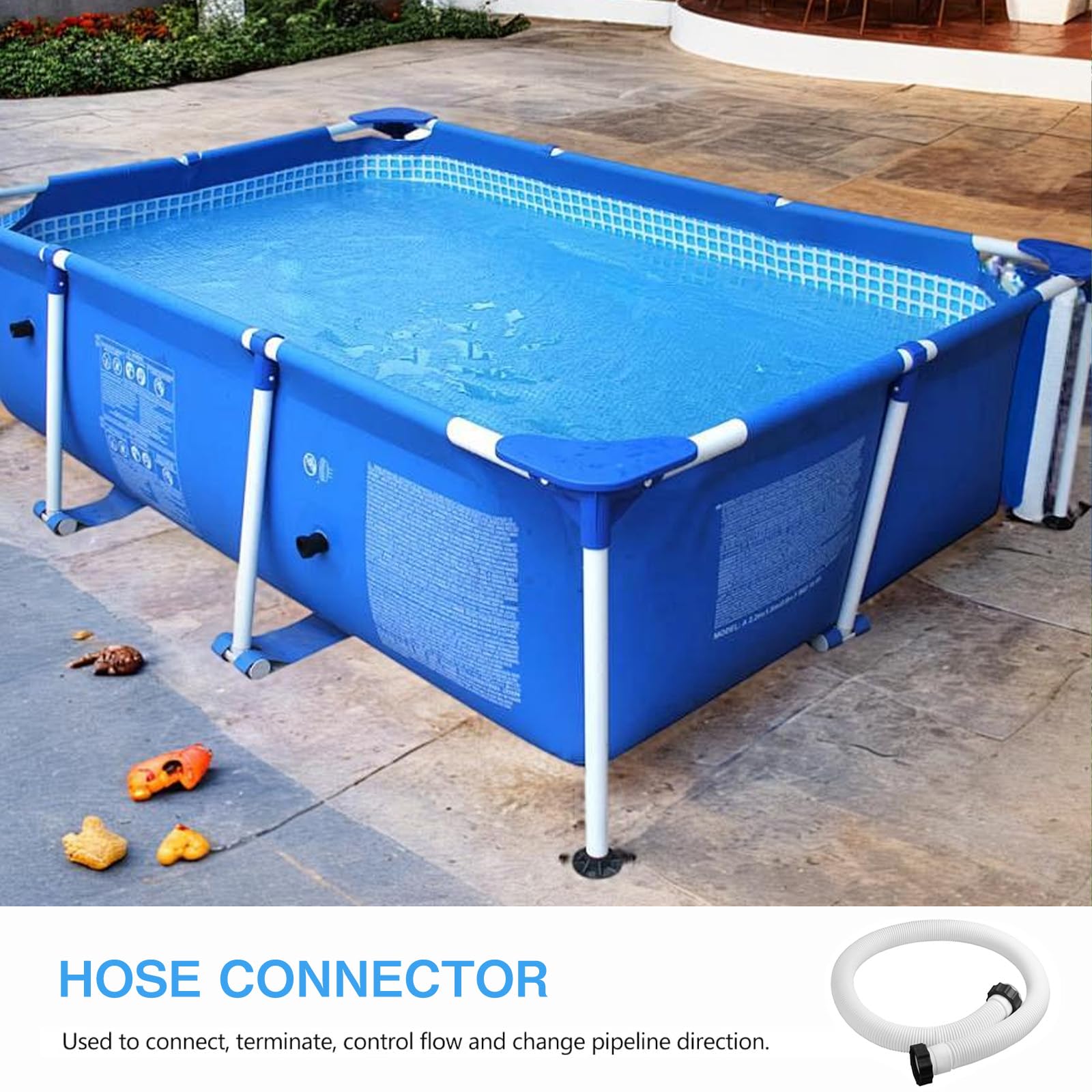 Poolschlauch 38mm,2 Stück Schlauch für Poolpumpe 150cm,Schwimmbadschlauch,mit 3 Wege Schlauchverbinder,Poolpumpenschlauch,für Poolpumpe Filterpumpe Schwimmbad
