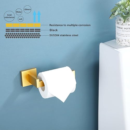 Miniatura 8 de KOKOSIRI Soporte de papel higiénico Portarrollos Toallero Anillo Toalla de mano Soporte de toalla de 9 pulgadas Soporte de pared Oro cepillado