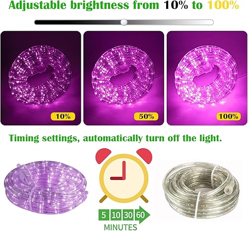 Miniatura 4 de beatineon Tira de luces de 33 pies para exteriores con control remoto, conectables para cortar, 300 luces LED con brillo ajustable, impermeable, con