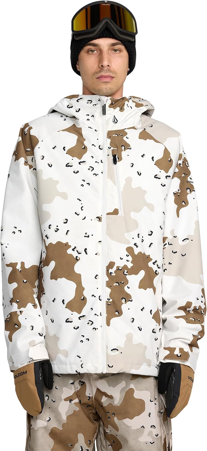 Volcom Men's 2836 Insulated Snowboard Jacket – 20K Waterproof, Recycled 2-Layer, White, XX-Large