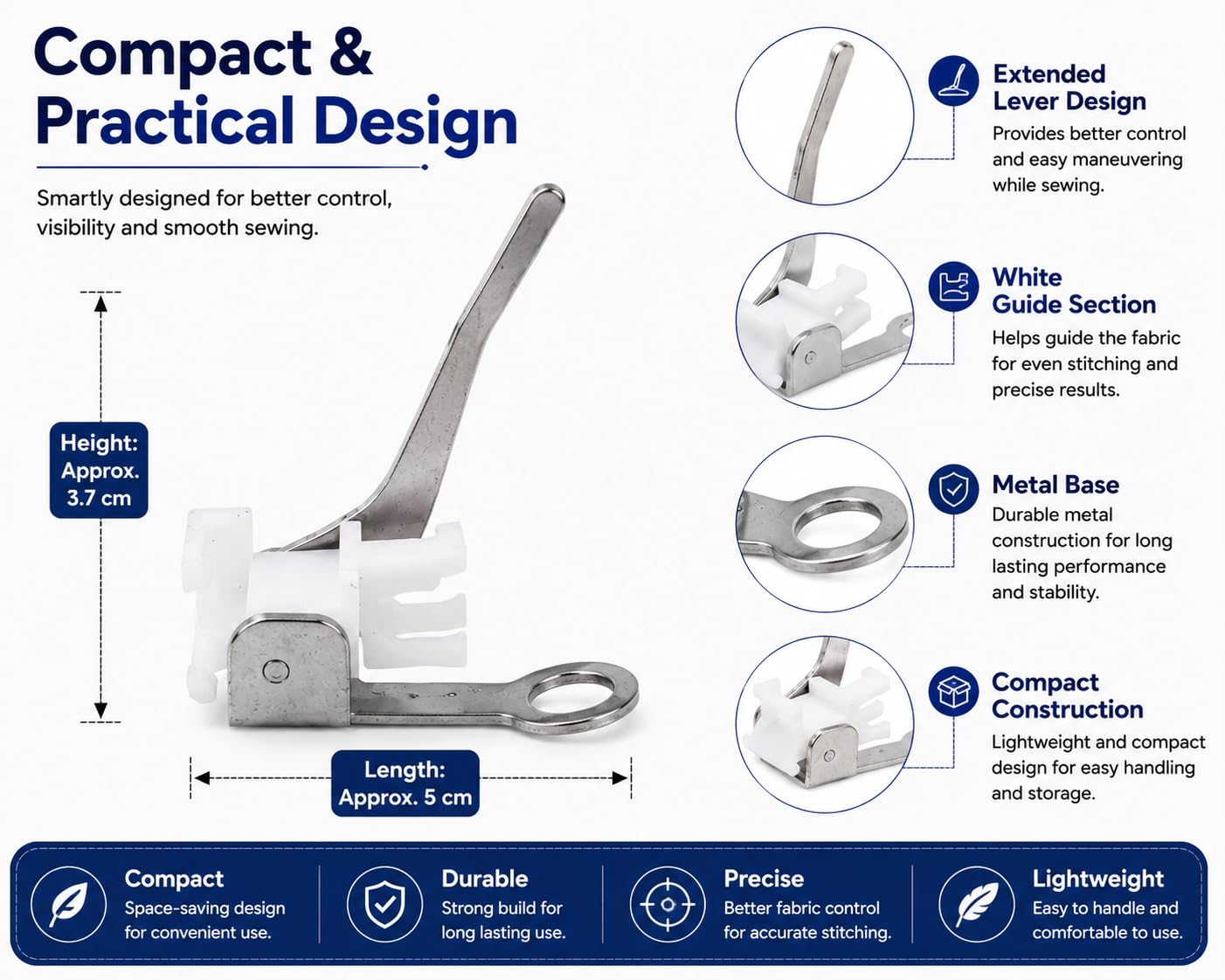 Zenith Darning Presser Foot Compatible for All Brand and Non Brand Automatic Sewing Machines White — Amazon image 3