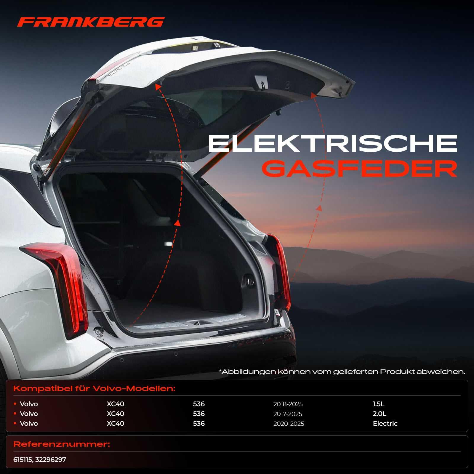 Frankberg Molla A Gas Powerlift Portellone Posteriore Destro - Compatibile Con Volvo XC40 2017-2023 - Sostituisce 32296297 - 5