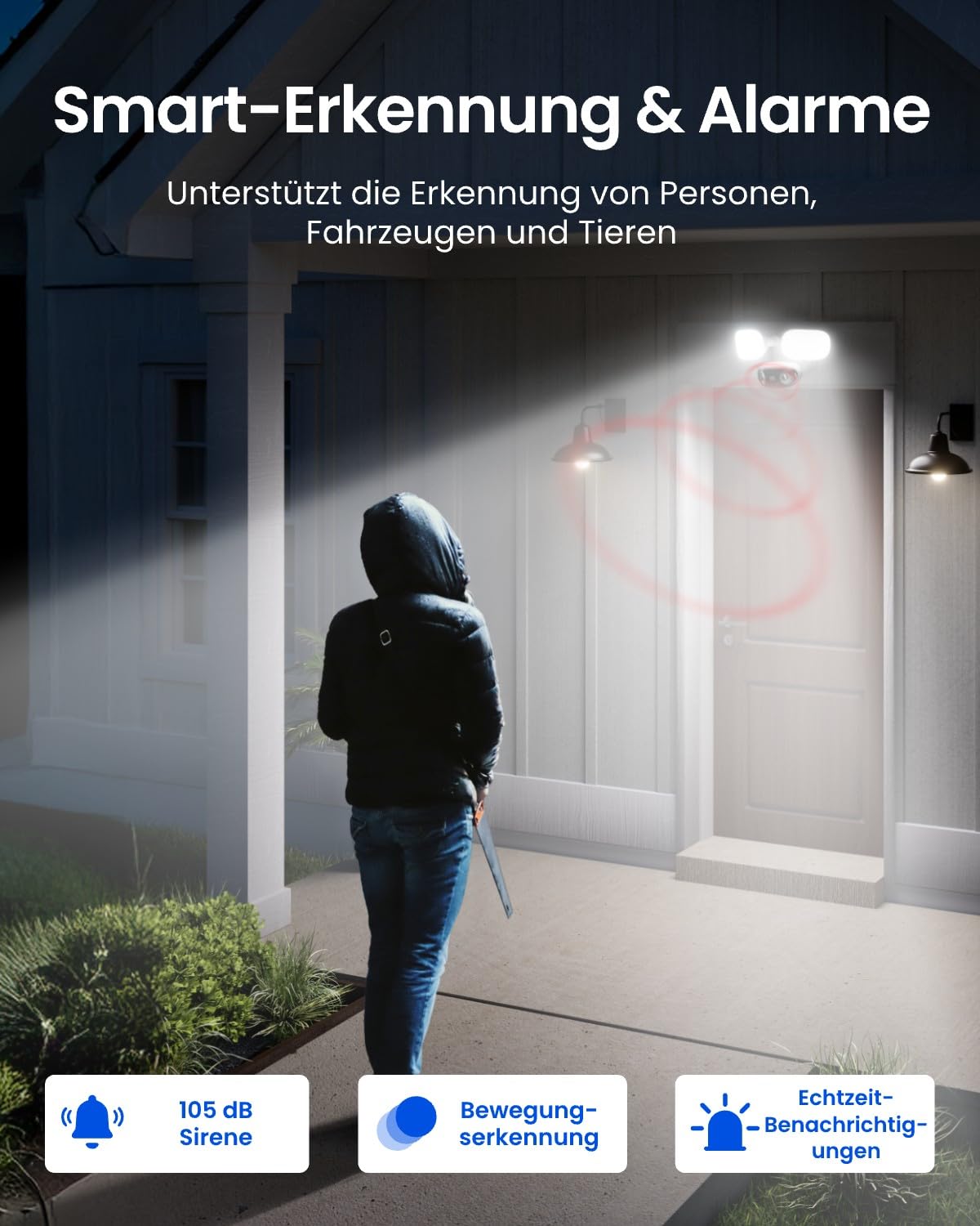 Reolink 16MP PoE Kamera Außen mit 180° Dual-Lens, Elite Pro Floodlight PoE | PoE Überwachungskamera Aussen mit 2800 Lumen Beleuchtung, Vollfarb- & IR- Nachtsicht, Smart-Erkennung, Bewegungsspur