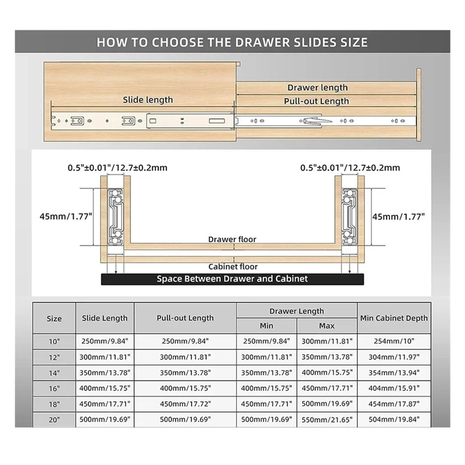 MOCNT 1 Pair  2 Piece  Heavy Duty 27mm Drawer Runners 14inch 350mm Drawer Rail Runners Ball Bearing Steel Drawer Slides Cabinet Sliding Extension Kitchen Desk Rail Runners