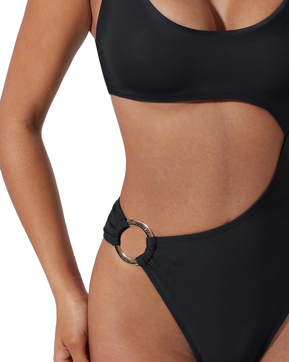 SUUKSESS Women Sexy One Piece Tummy Control Swimsuit Cutout Backless Bathing Suit - Image 4