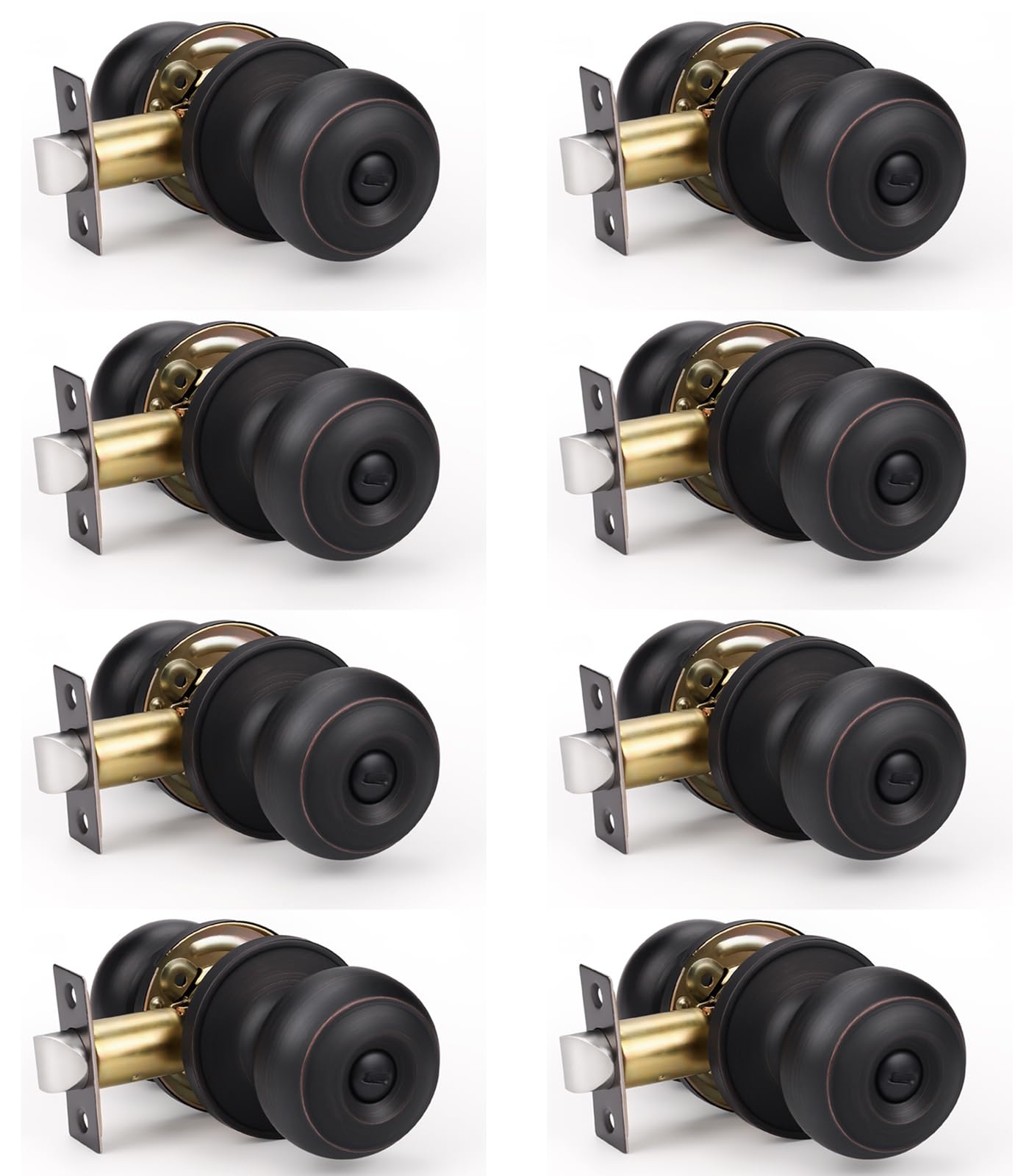 Privacy Door Knobs with Lock - Brushed Nickel -32