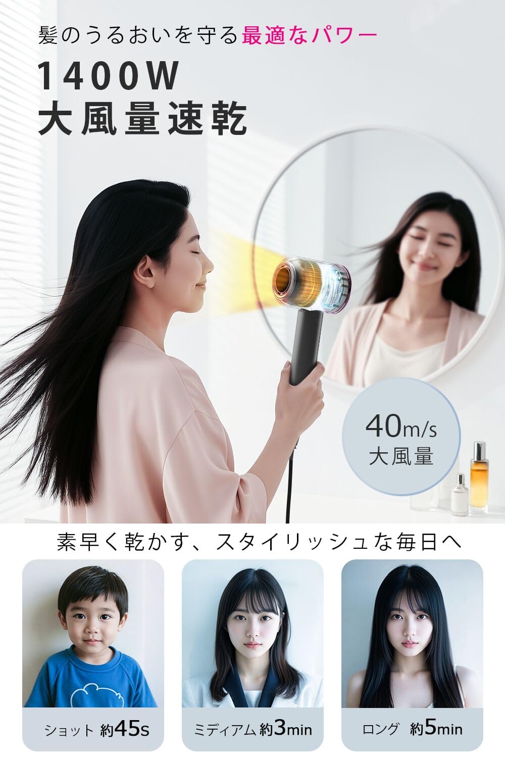 Amazon | ドライヤー 大風量 【2025先端モデル・温度&風速表示】 ヘア