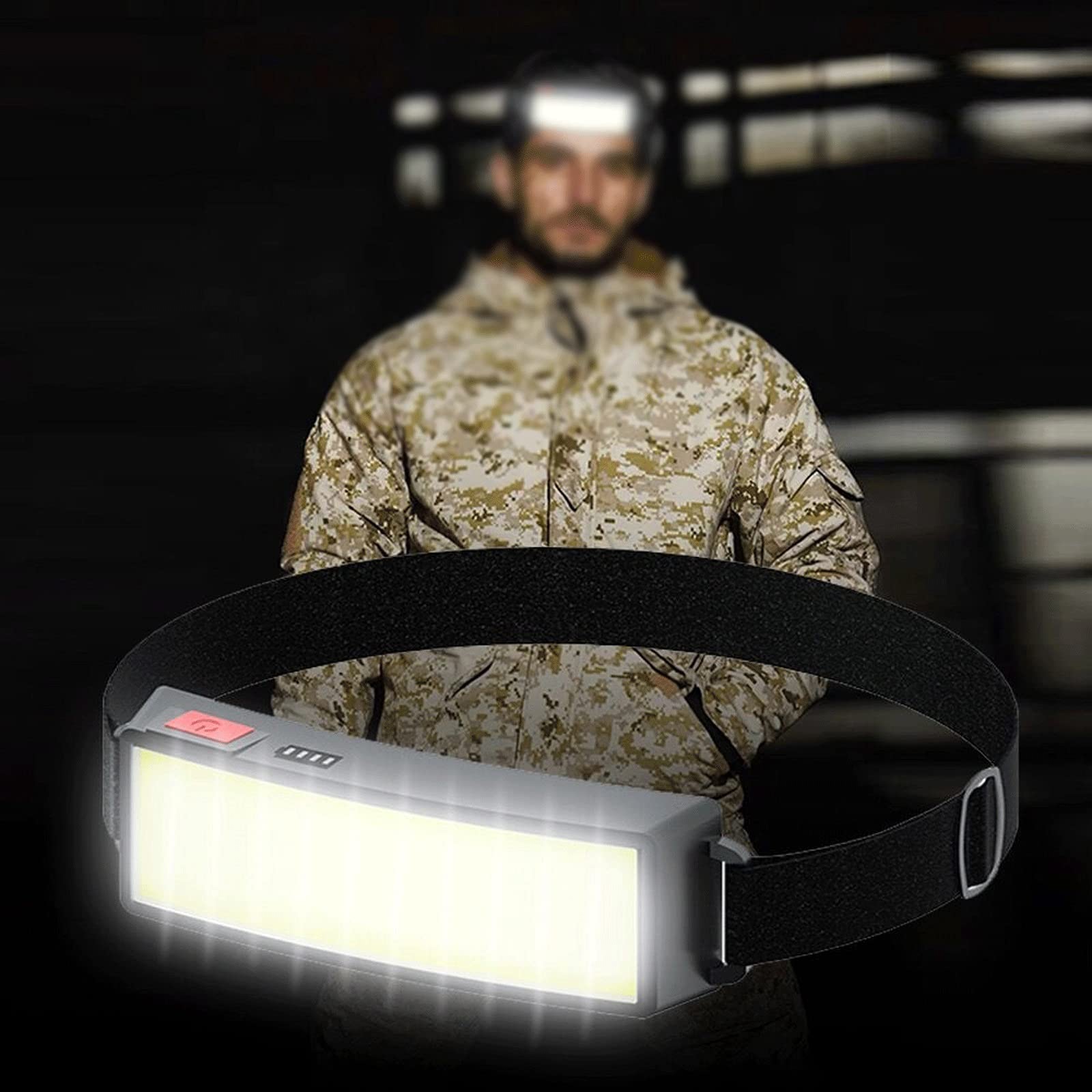 Latarka czołowa przenośna mini reflektor LED z wbudowaną latarką akumulatorową USB ładowalna latarka czołowa latarka
