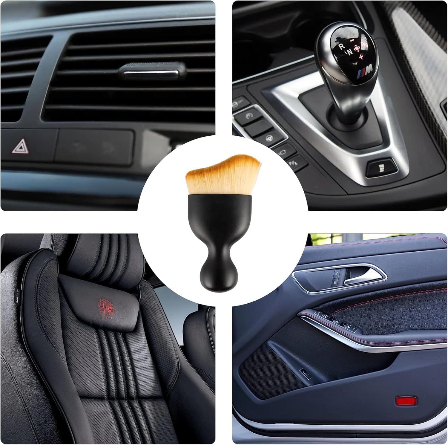 Luti Concept Oto Detaylı Temizlik, Araba Yıkama Araç İçi Temizlik Fırçası, İç, Dış, Gösterge Paneli, AC, Klima Havalandırma, Deri Yüzey Ve Kumaş Koltukları İçin Premium Yumuşak Kıllı Detaylı Oto Temizlik Fırçası