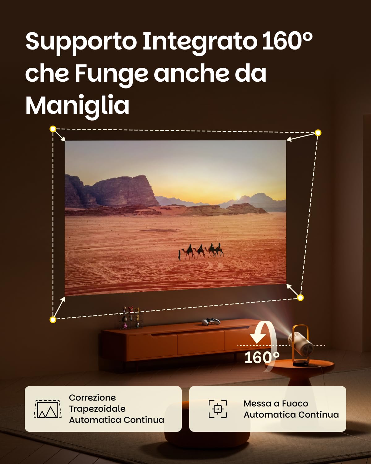 XGIMI Vibe One Proiettore Smart Mini Portatile1080P, GTV con Netflix con Licenza, Batteria Integrata, Messa a Fuoco Automatica Correzione Trapezoidale Automatica, Proiettore per la Casa(Blu Scintilla)