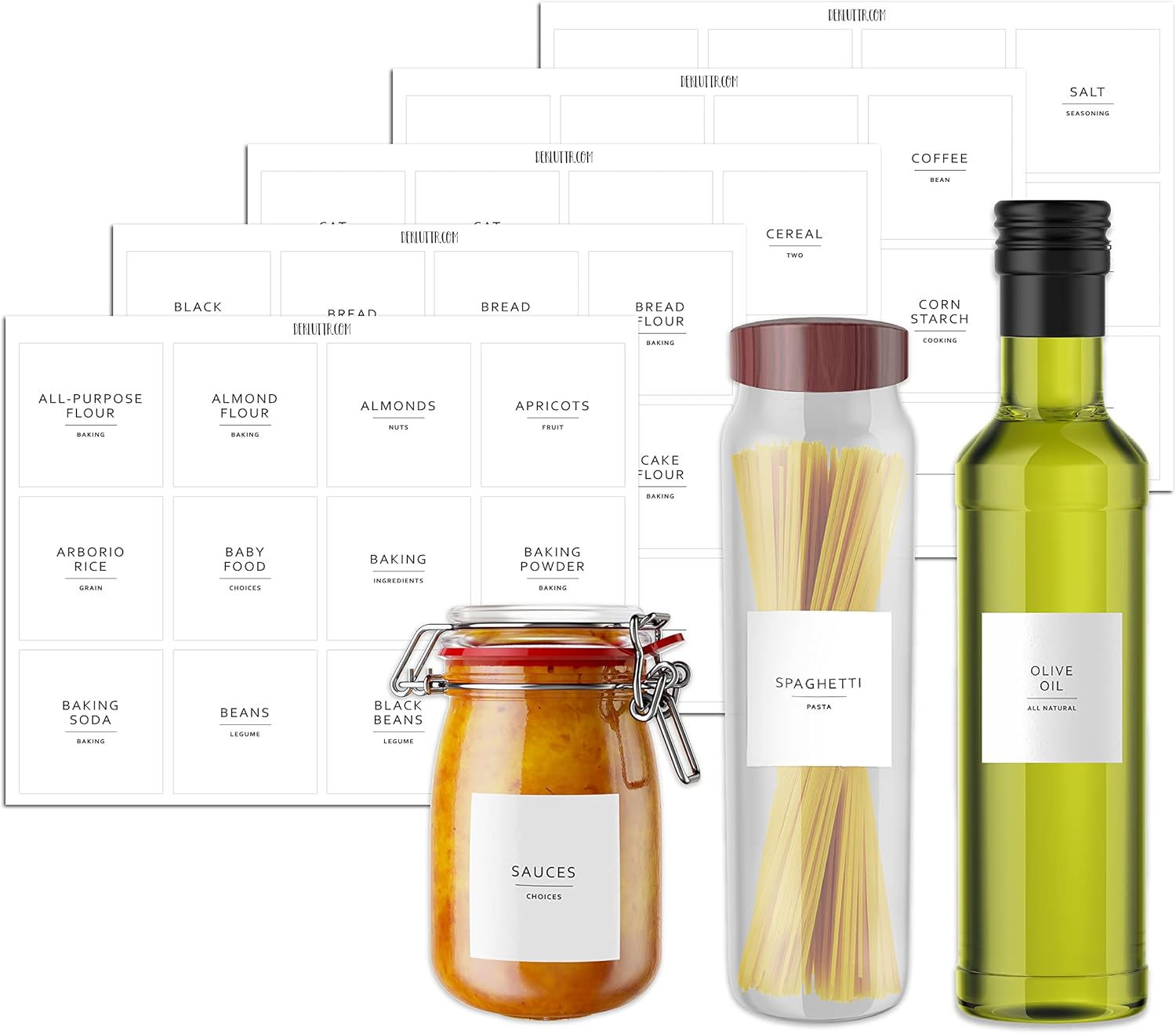 Buy Dekluttr Pantry Labels for Containers Waterproof Minimalist