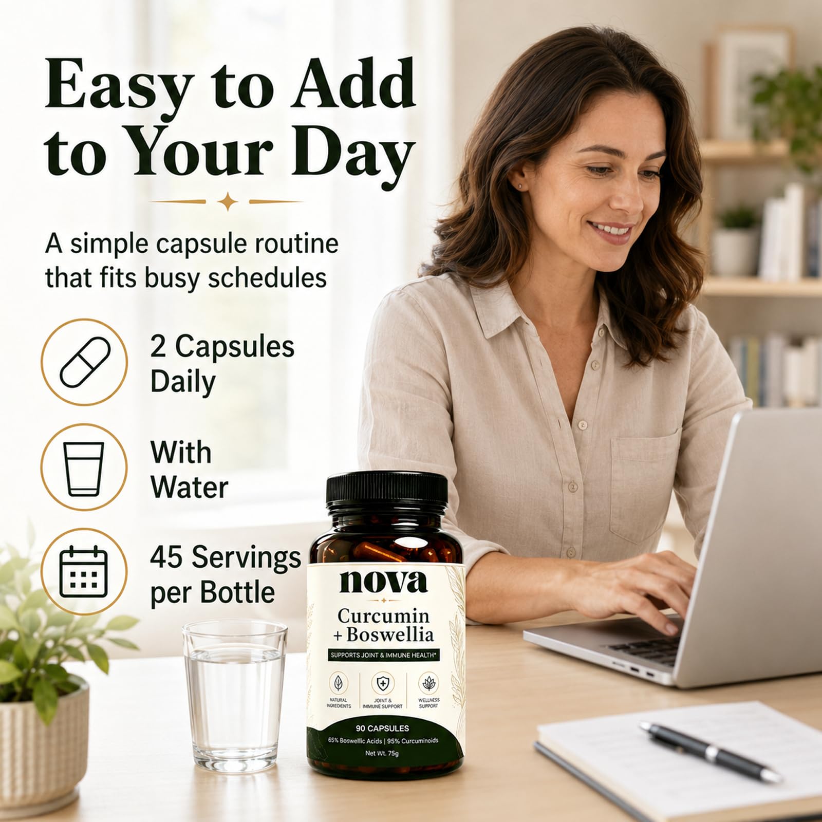 Nova Curcumin Boswellia, 90 Capsules with Black Pepper Extract — Amazon image 7