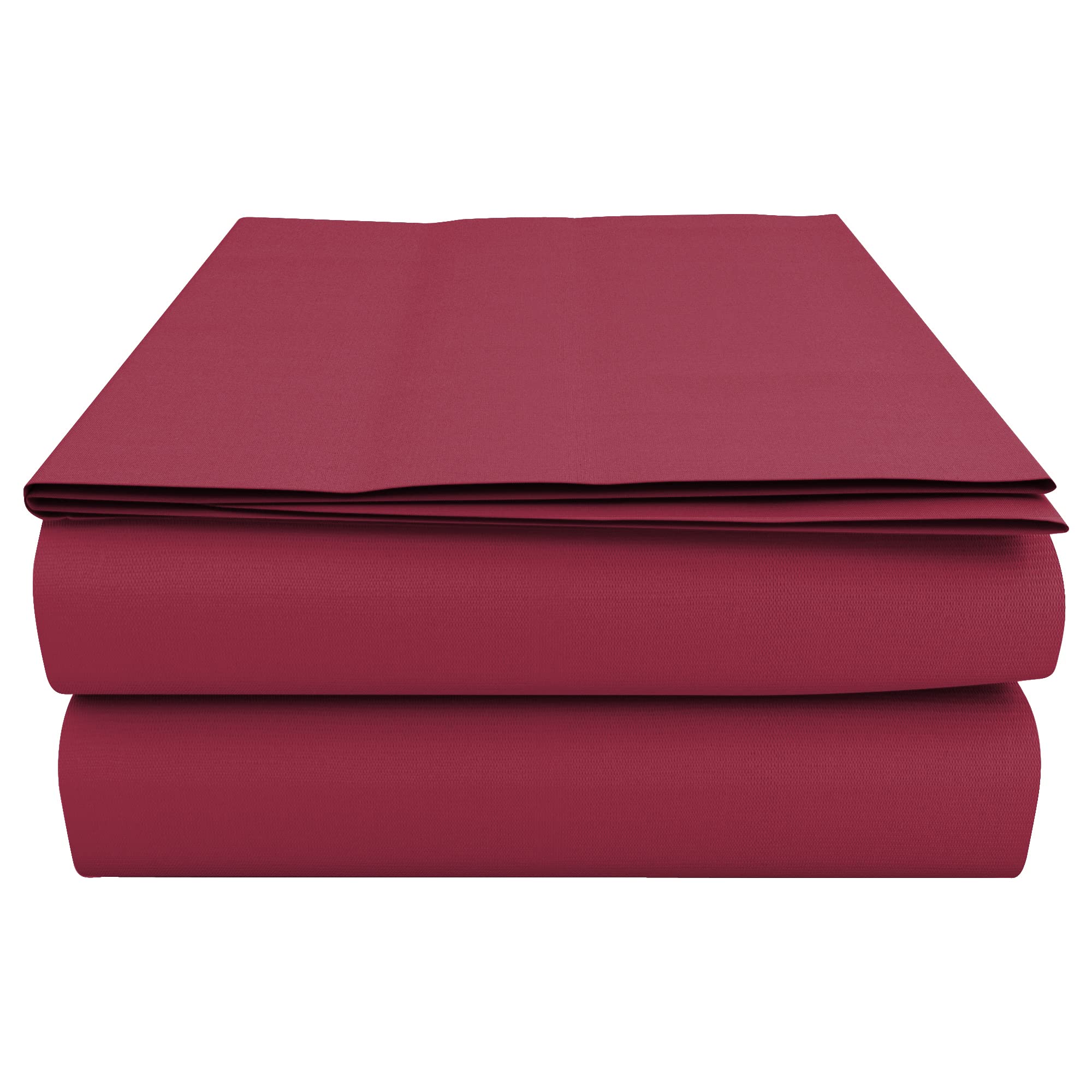KOHSAR Red King Size Flat Bedsheet – 100% Poly Cotton Flat Sheet, Soft, Skin Friendly, Breathable, Easy Iron Percale – Kingsize Flat Bed Cover — image 1
