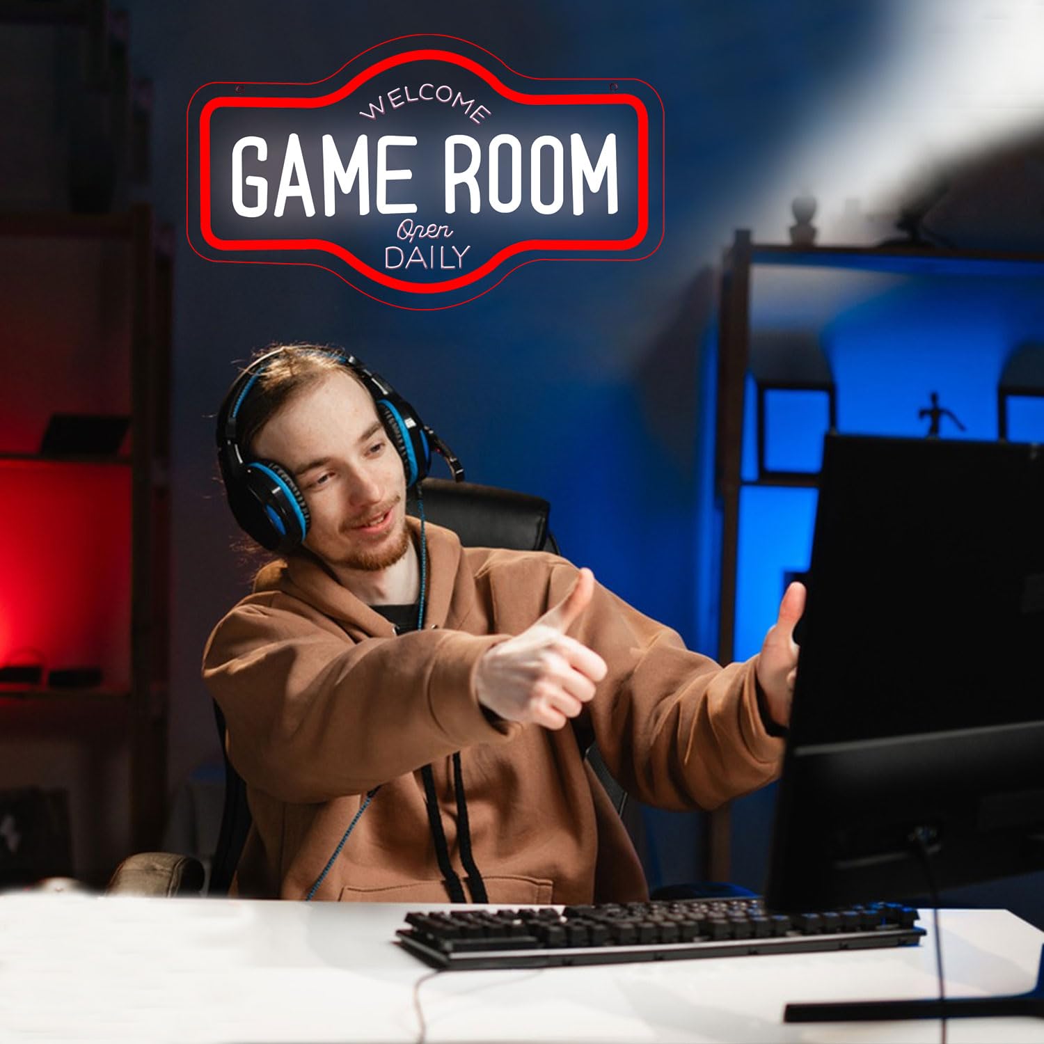 Game Room Neon Signs Led Neon Light per la decorazione della parete Alimentazione USB Decorazione della stanza dei giochi Luce da parete Regali Luci per Ragazzi Teen Gaming Zone Party Camera da letto