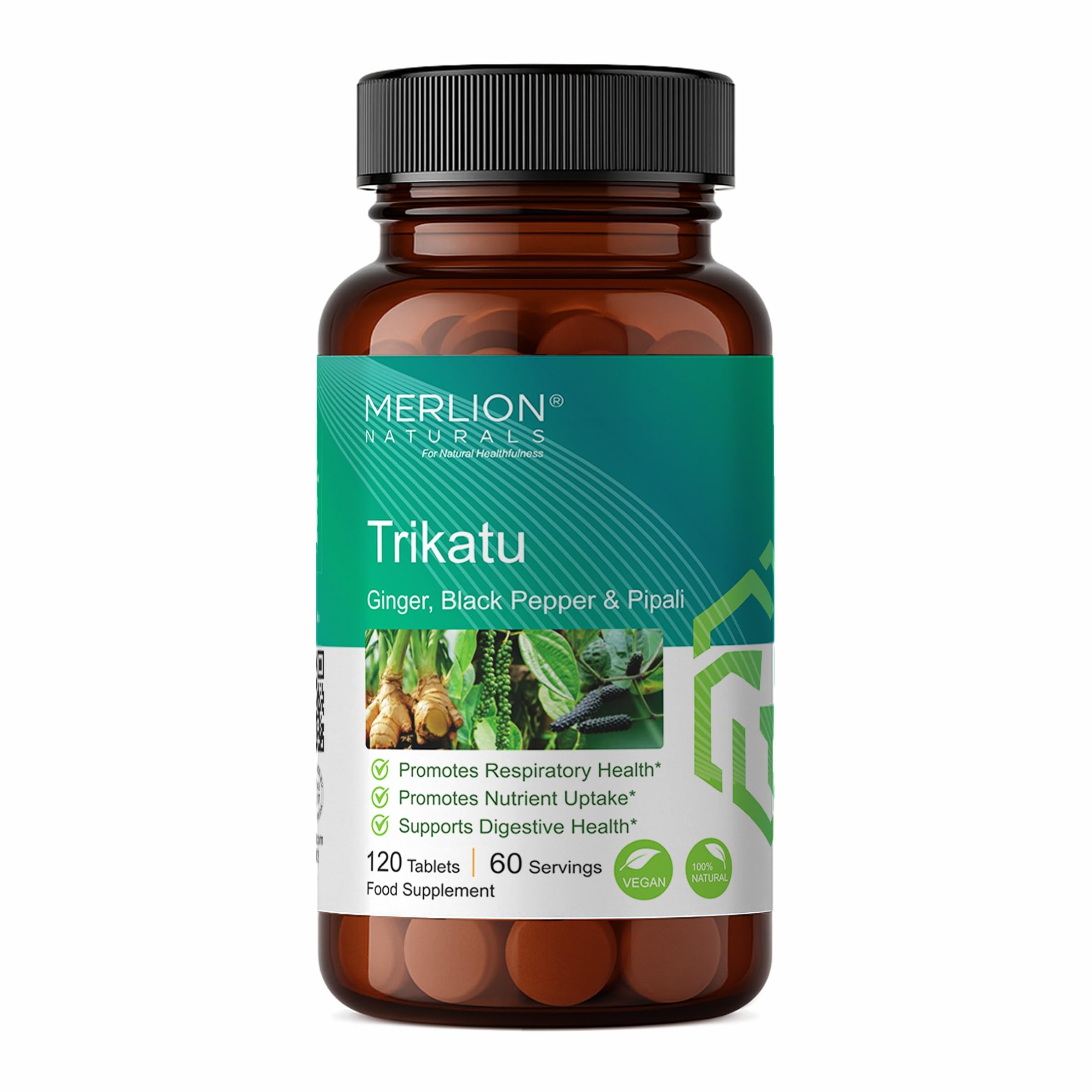 - Trikatu Tablets ( Ginger, Black Pepper & Pippali ), All Natural, Pure Herbs 500mg x 120 Tablets