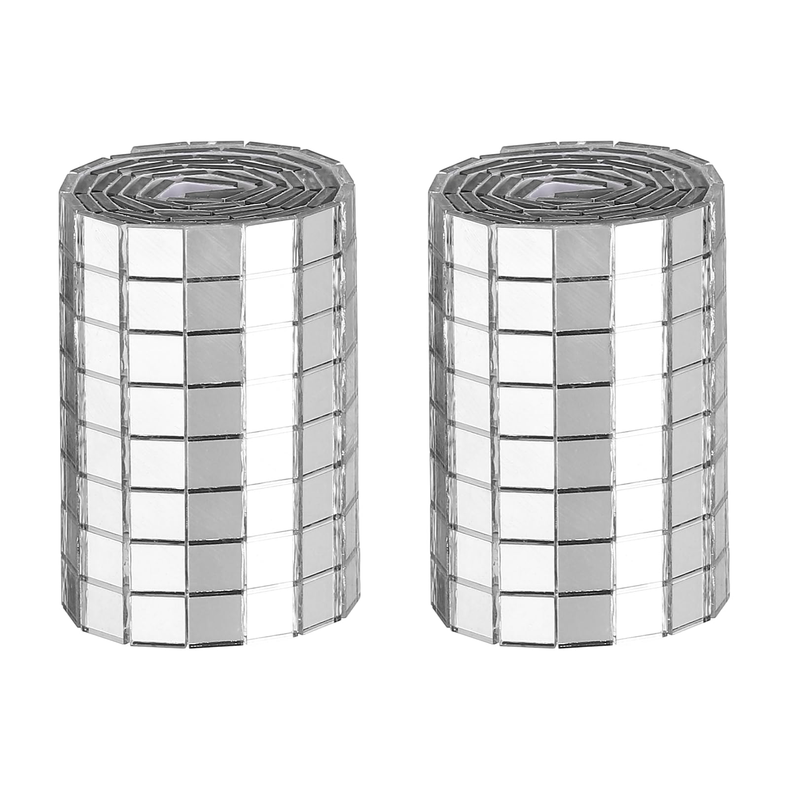 sourcing map 960 Pcs Mirror Mosaic Tiles 5 x 5 mm Square Glass Self-Adhesive Disco Ball Mirror Tiles Sticker for DIY Craft Decoration Art Collage Card Making, Silver