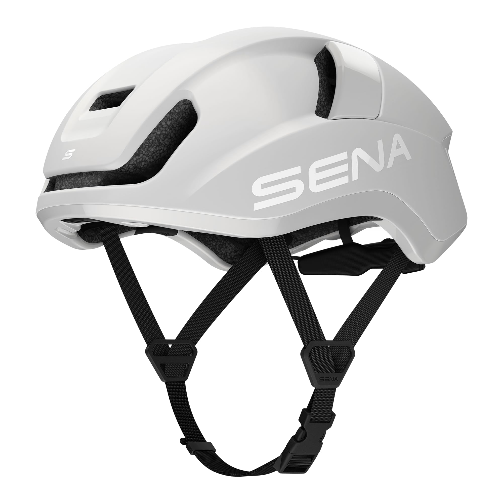Sena S Mesh Intercom Smart Road Cycling Helmet (Matte White, Small)