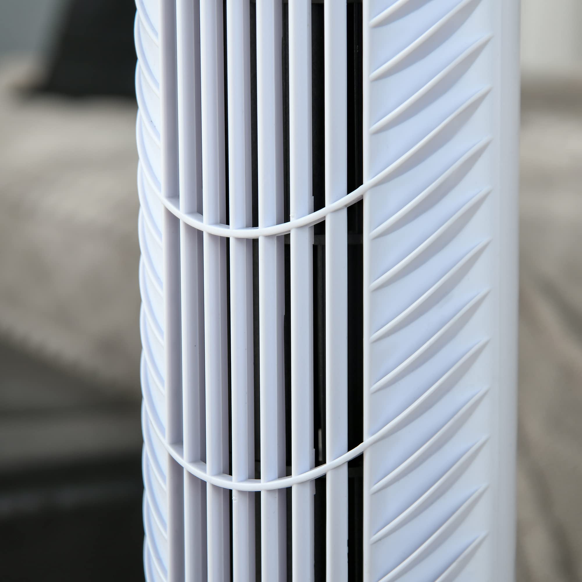 HOMCOM Ventilateur Colonne Silencieux 40W 3 Vitesses 3 Modes 91,5cm Blanc | Minuterie, Télécommande, Oscillant À 70°, Panneau Contrôle Tactile, Ventilateur Sur Pied, Chambre