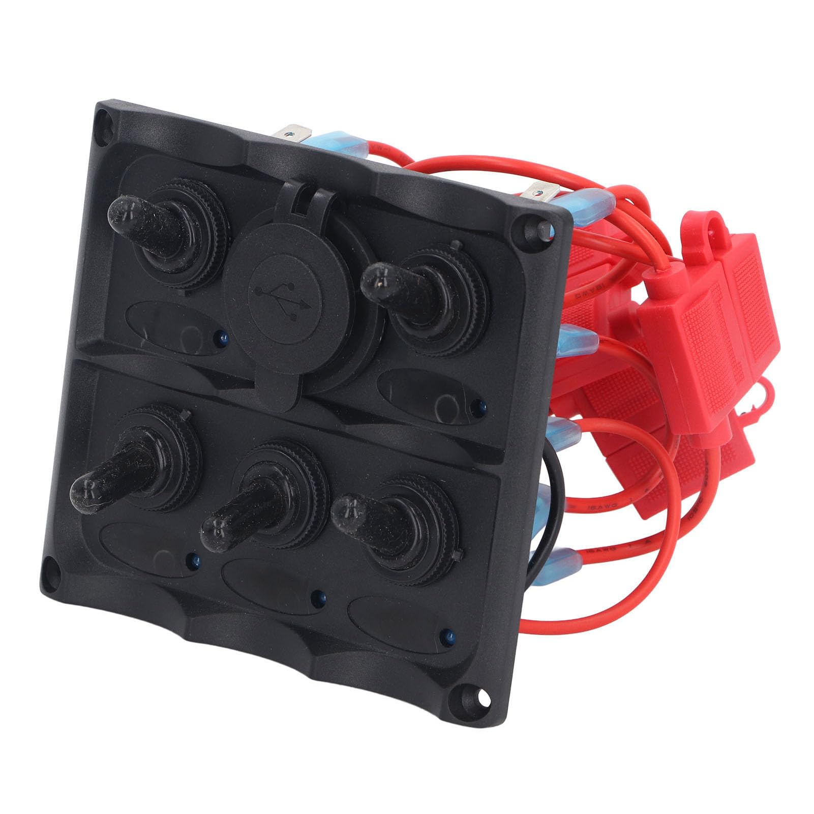 5 Gang Przełącznik Skalny Panel, 12V 24V z 2 Portami USB