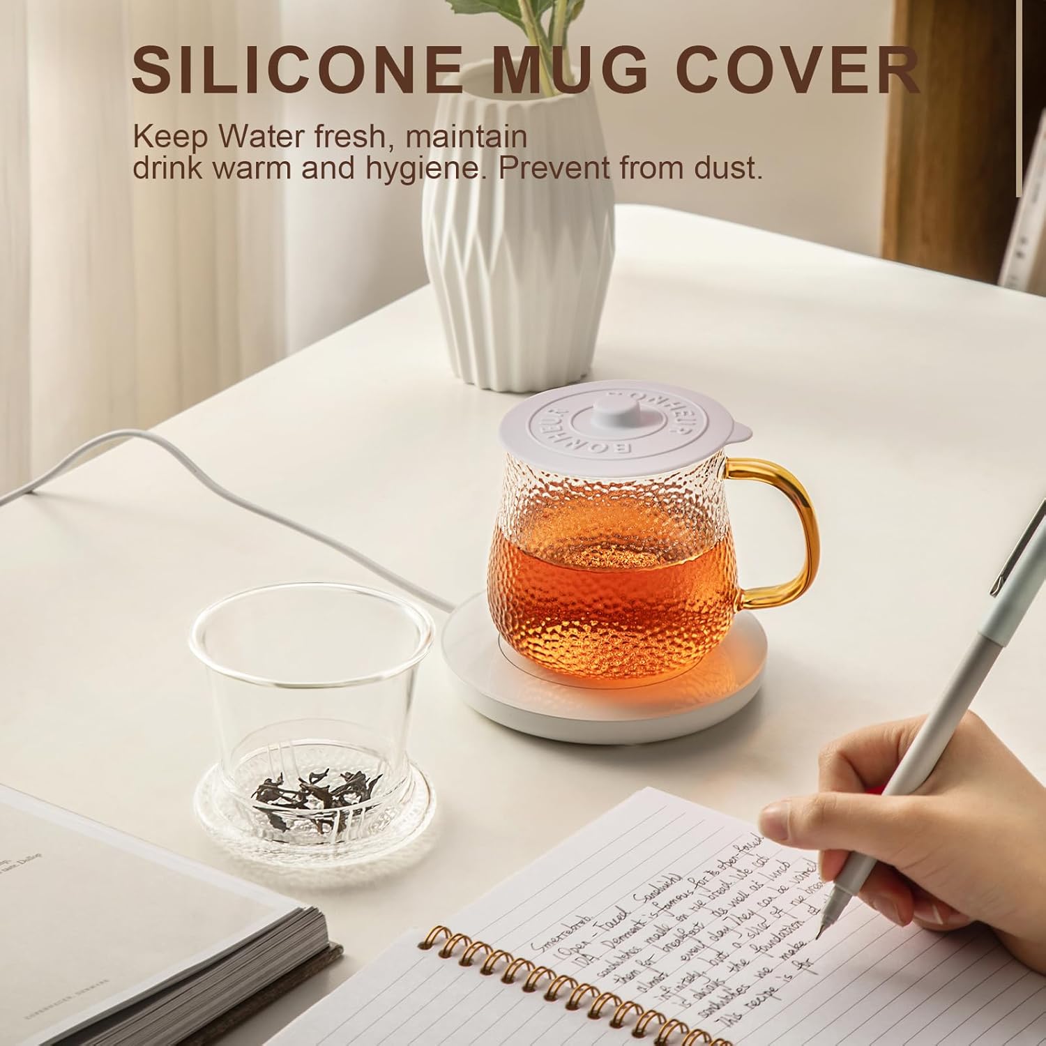 Silicone Cup Covers (Set of 3) , Multicolored Silicone Lids for Mugs, Cups, Tea Pots,Flexible Mug Covers,Hot Cup Lids for Coffee & Tea - Image 4