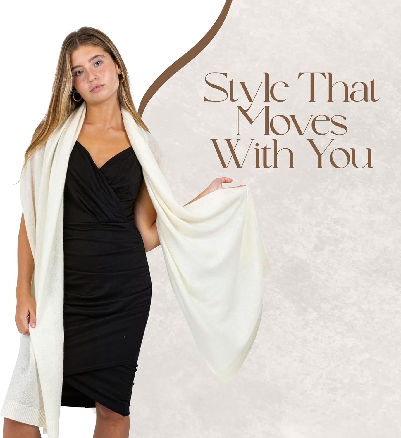 Velanio Cashmere Luxury Knitted Wrap Travel Shawl Scarf, Pashmina Stole, All-Season Scarf for Women Cashmere Wool Blend - Image 8