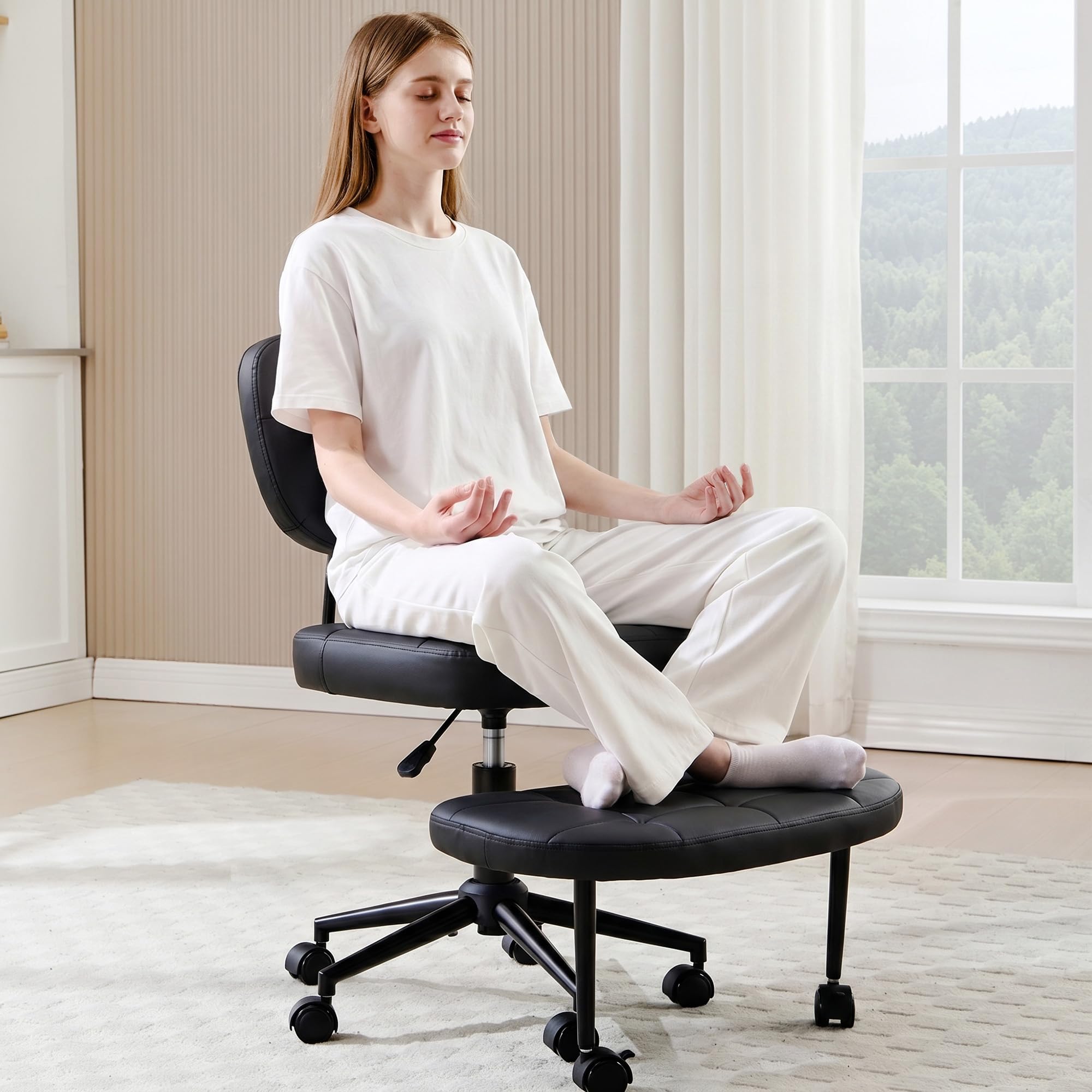KUROTETSUSHIN ARMLESSCHAIR アイアン 椅子 ダイニング Amazon.com: Criss Cross Chair Armless Office Chair for Cross