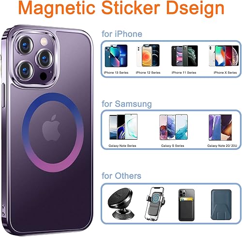 Miniatura 2 de 5 piezas para anillo adaptador magnético universal, adhesivo magnético compatible con accesorios de carga inalámbrica para iPhone 141312 Mini Pro