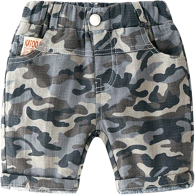 LAPLBEKE Bambino Pantaloncini Bimbo Cotone Vita Elastica Pantaloni Corti  Ragazzo Stampa Camo Abbigliamento Estivo Lunghezza Ginocchio Grigio 4-5  Anni : Amazon.it: Abbigliamento