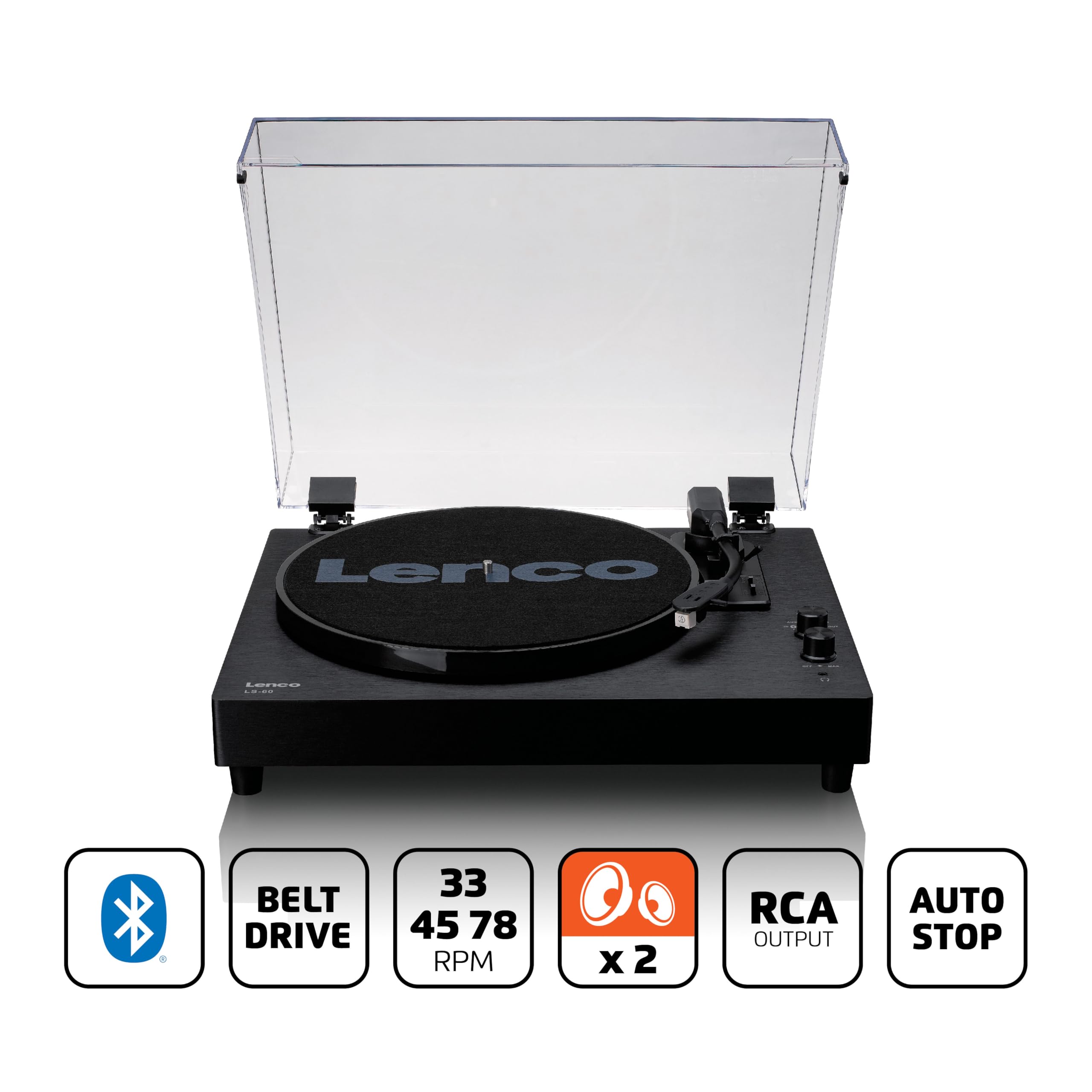 Lenco LS-60BK – gramofon z głośnikami i Bluetooth