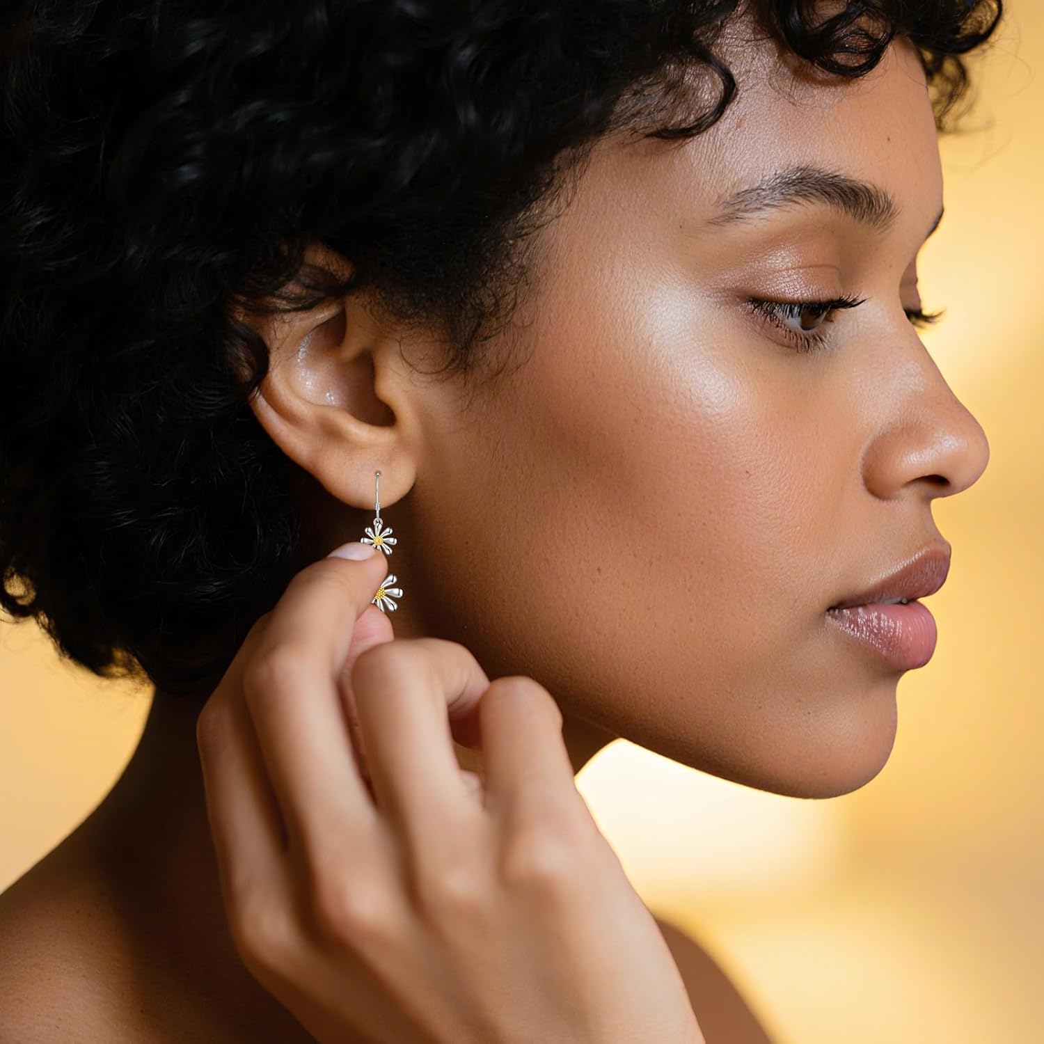 Daisy/Sunflower/Rose Flower Dangle Earrings Sterling Silver Flower Drop Jewelry Christmas Gifts for Women Wife Friends Daughter - Image 3