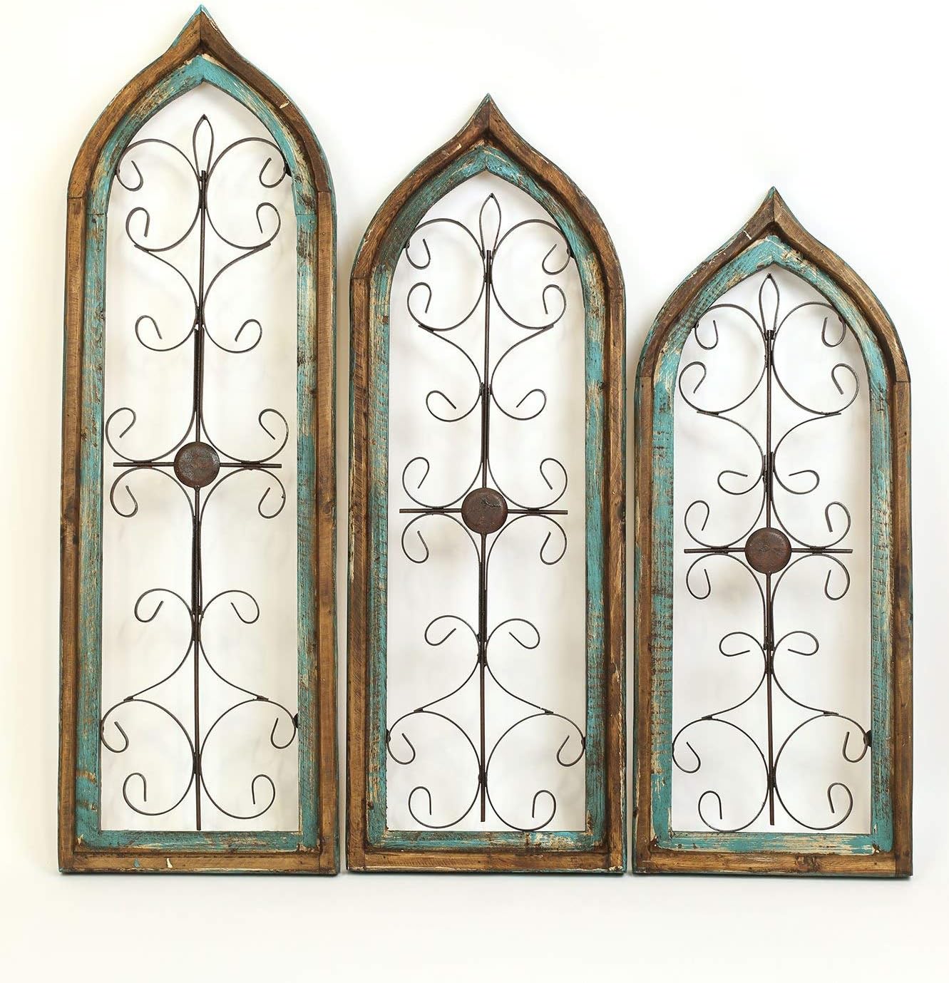 Amazon.com: Architectural Gothic Windows Turquoise Set 3 : Home & Kitchen