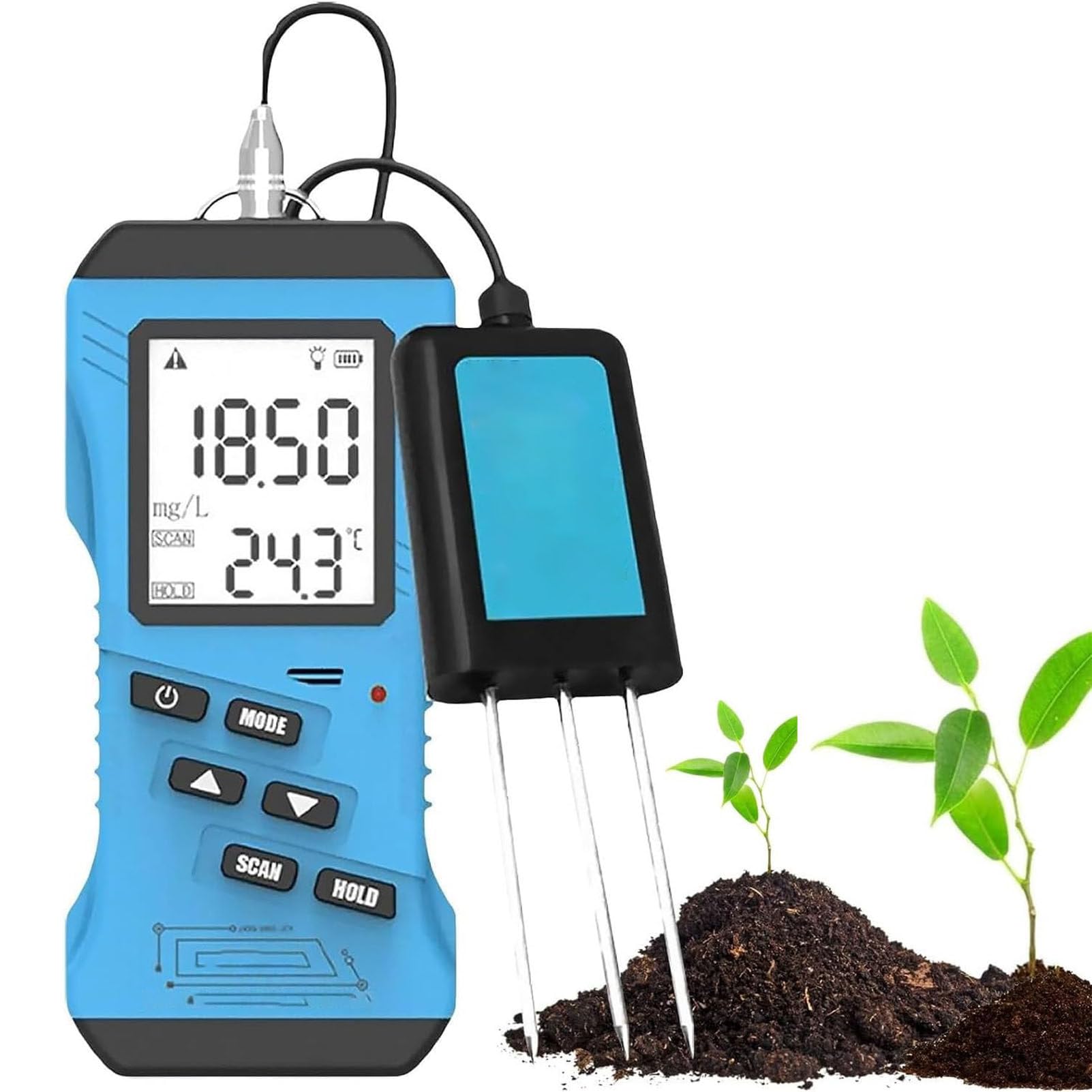 Kit di analisi del Terreno vegetale 7 in 1: Tester NPK + misuratore di PH Misura umidità, Temperatura e conduttività per Test di fertilità e nutrienti per l'orticoltura