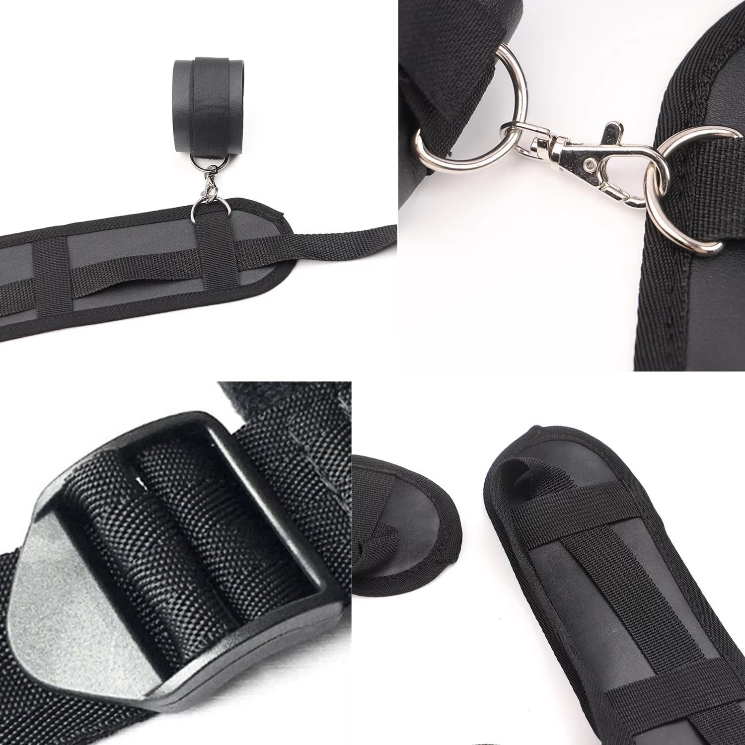 BDSM Kit Bondage Restraints Women Sex Toys,Sex Bondage Rope Couples Sex Toy with Adjustable Sex Strap Wrist-to-Thigh,Sex Restraints with Handcuff & Footcuff,Bed Restraints Sex Things for Couples Kinky
