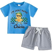 PUHHAPIEY Baby Boy Easter Outfit 6 12 18 24 Months 2T 3T Toddler Clothes Chicks T-shirt Tees & Shorts Set Summer
